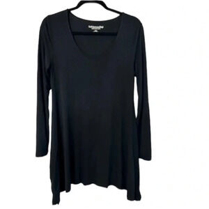 Soft Surroundings Women's Long Sleeve Black Scoop Neck Tunic Size S GUC